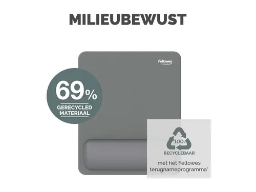 Muismat met polssteun Fellowes Breyta grijs 20x24cm