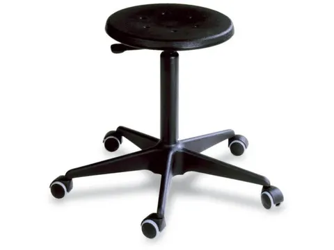 Esd Draaikruk Wielen Voetkruis 410-540mm Pu Zwart Gasveer