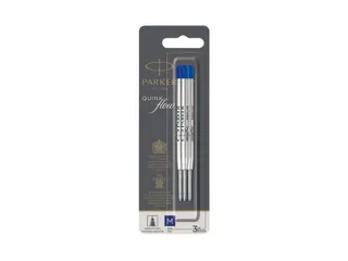 Balpenvulling Parker Quinkflow medium blauw blister à 3 stuks - 1