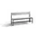 omkleedbank,HxLxD 796x1500x407mm,HPL zilvergrijs,frame staal RAL7021