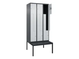 Z-garderobekast,HxBxD 2120x900x815mm,6vak,vak B 300mm,cil.-slot - 2