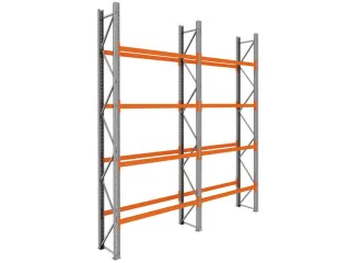 palletstelling,basis+1xaanbouw,HxBxD 4620x3950x750mm,vakl. 3000kg - 1