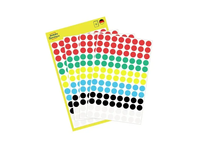 Etiket Avery Zweckform 3090 Rond 8mm Assorti 416stuks