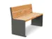 Banc d'extérieur L1200mm 3 lattes chêne clair/rouille