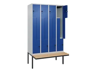 Z-garderobekast,HxBxD 2120x1200x815mm,8vak,vak B 300mm,draaigrendel - 2