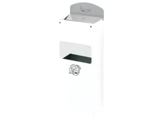 Combi-Asbak 500x200x125mm Achterwand Verzinkt Plaatstaal Wit - 1