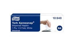 Servetten Tork Xpressnap N4 22x33cm 1/4 vouw 1-laags wit 10840