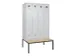 locker met bank,voor scheiding van kleding,HxBxD 2120x1200x815mm,4vak