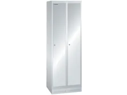garderobekast,HxBxD 1800x600x500mm,2vak,vak B 300mm,cil.-slot,sokkel