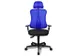 Siège Bureau Pivotant Assise Noir Dossier Maille Bleu