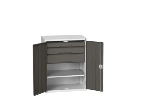 universele kast,HxBxD 1000x800x550mm,1xStalen bodem,3lade(n)