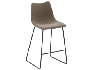 Barkruk mySOLO Sledeframe Zwart met Zitting kunstleder Vintage Modder - 2