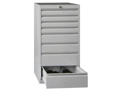 ladekast HxBxD 1000x500x600mm 8laden slot RAL7035 front RAL7016