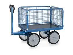 Handtrekwagen 6434v 1000kg 1200x800mm Draadgaas Massief Rubber