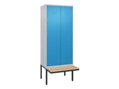PBM-locker met bank,HxBxD 2120x800x815mm,2vak,vak B 400mm,cil.-slot