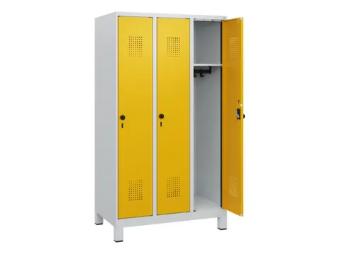 schoollocker,HxBxD 1630x900x500mm,3vak,vak B 300mm,draaigrendel,voeten