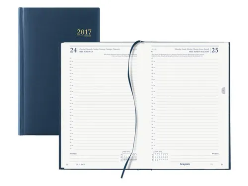 Agenda 2027 Brepols Saturnus Luxe 1dag/1pagina blauw