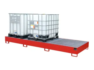 opvangbak,v. 3xIBC,opvangvol. 1000l,HxBxD 340x3850x1300mm,m. rooster - 3