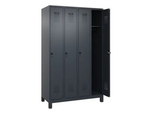 locker,HxBxD 1950x1200x500mm,4vak,vak B 300mm,draaigrendel,voeten