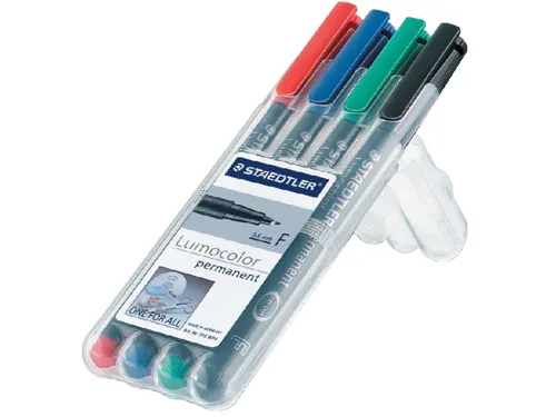Viltstift Staedtler OHP Lumocolor 318 Fijn 0.6mm Assorti 4 stuks