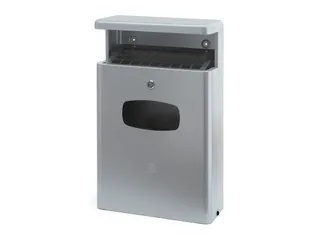 Buitenafvalbak Met Afdak Grijs 16 Liter Aluminium - 1