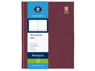 Agenda 2027 Ryam Weekplan Mundior 7dagen/2pagina's bordeaux - 1