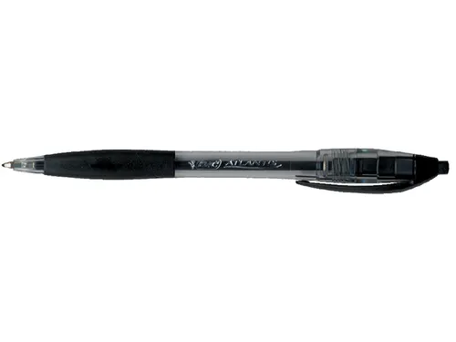 Balpen Bic Atlantis classic grip clic medium zwart 30+6 gratis