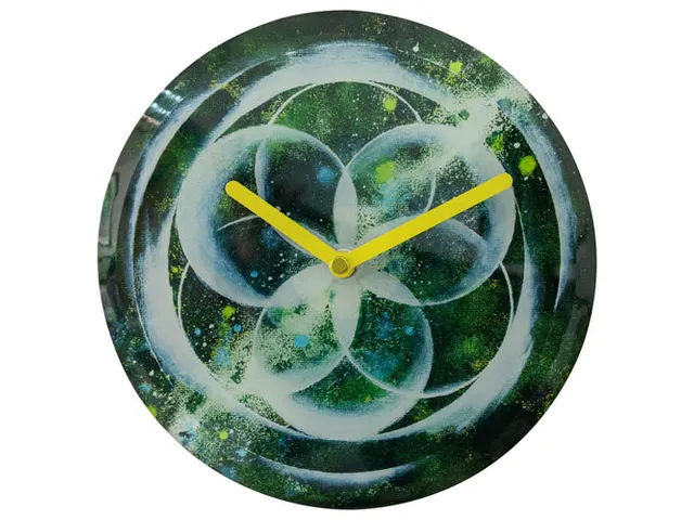 Tafelklok Nextime dia 20cm groen glas Cosmo Green Tafel