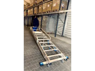 verrijdbare treden-platformladder eenzijdig 8treden stand H 1 9m - 15