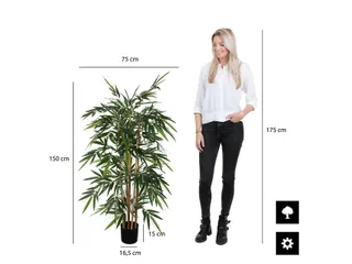 Kunstplant Mica Bamboe in plastic pot 150cm - 10