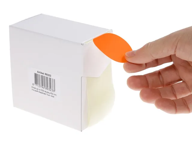 Ronde Etiketten, Diameter 50 Mm, Rol Van 500 Stuks, Fluo Rood