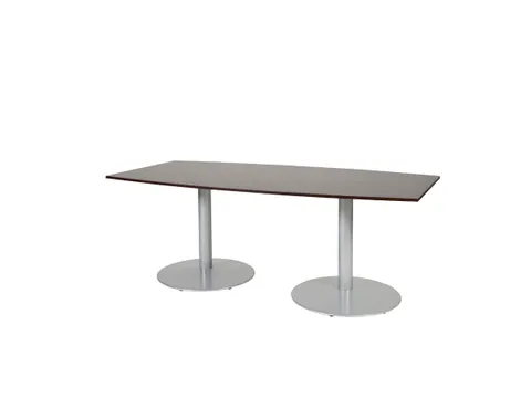 Linesto Vergadertafel Vaste Hoogte 200x100 Tonvormig Logan Eiken Alu