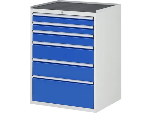 ladekast 1035x770x650mm 6laden cilinderslot RAL7035 RAL5010 metaal