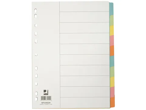 Tabbladen A4 Karton 11-gaats 10 Tabs Geassorteerde Kleuren
