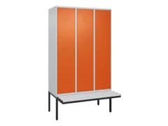 locker met bank,HxBxD 2120x1200x815mm,3vak,vak B 400mm,cil.-slot
