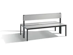 omkleedbank,HxLxD 796x1500x760mm,HPL zilvergrijs,frame staal RAL7021