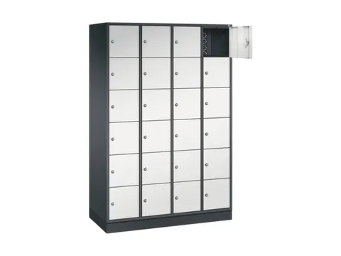 lockerkast,RAL 7021/RAL 7035,HxBxD 1950x1220x500mm,4x6vakken,cil.-slot