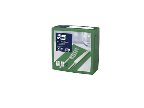 Tork 477617 Soft Dinnerservet Advanced Donkergroen 39x39cm 1/8 vouw