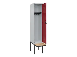 locker met bank,HxBxD 2120x400x815mm,1vak,vak B 400mm,draaigrendel - 2
