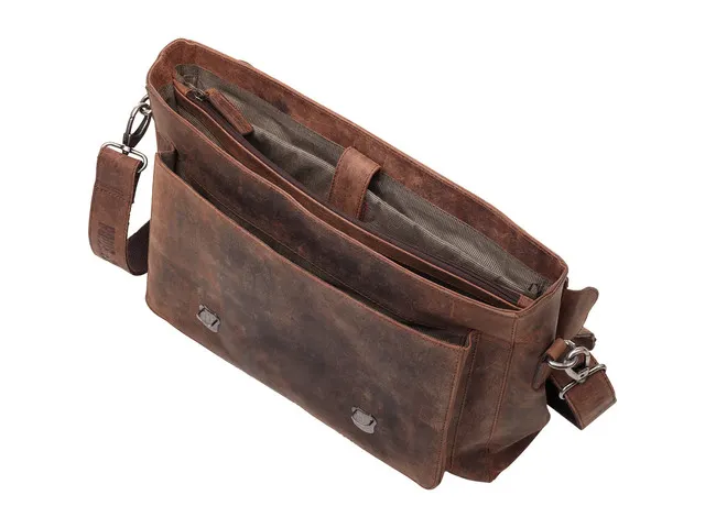 Serviette business cuir véritable marron