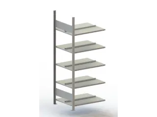 Inhaakstelling Aanbouwveld 1850x756x636mm 5Legborden 80kg Ral7035 - 1