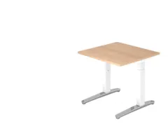 In hoogte verstelbaar bureau,HxBxD 680-850x800x800mm,blad eiken