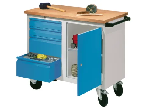 Werkplaatswagen 4 Laden 400kg Staalplaat Ral7035 Frontral 3000