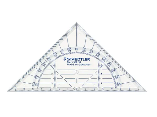 Geodriehoek Staedtler Mars 568 16cm Transparant