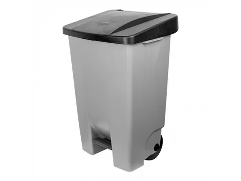 Pedaalafvalbak Verrijdbaar 80 Liter Grijs