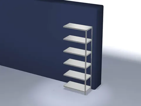 magazijnstelling,aanbouwveld,HxBxD 2500x1000x500mm,vaklast 125kg