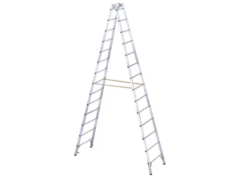 Bokladder Dubbelzijdig Aluminium 4.02m 2x14sporten Stalen Scharnieren