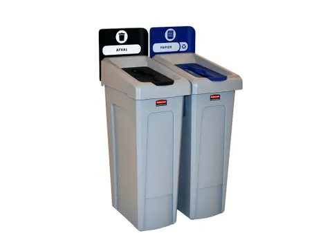 Slim Jim Recyclingstation NL deksel gesloten zwart/papier blauw