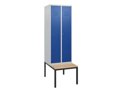 locker met bank,HxBxD 1950x600x815mm,2vak,vak B 300mm,cil.-slot