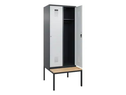 locker met bank,HxBxD 2120x800x815mm,2vak,vak B 400mm,cilinderslot